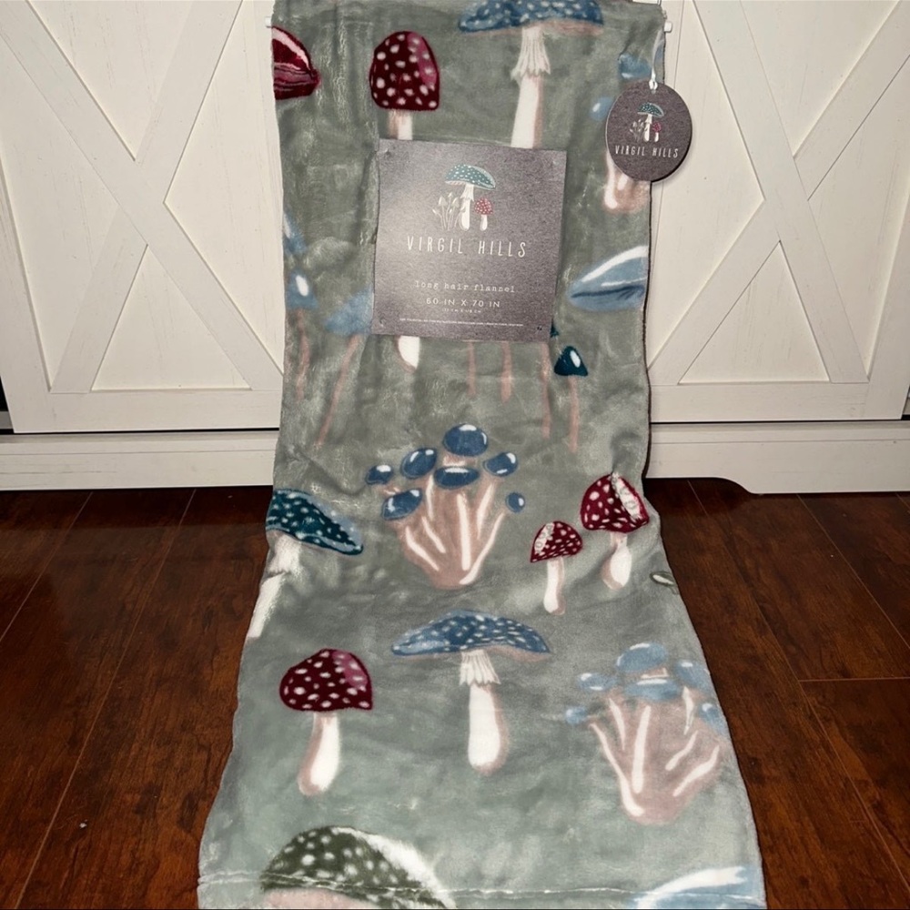 Virgil Hills Mushroom Plush Throw Blanket